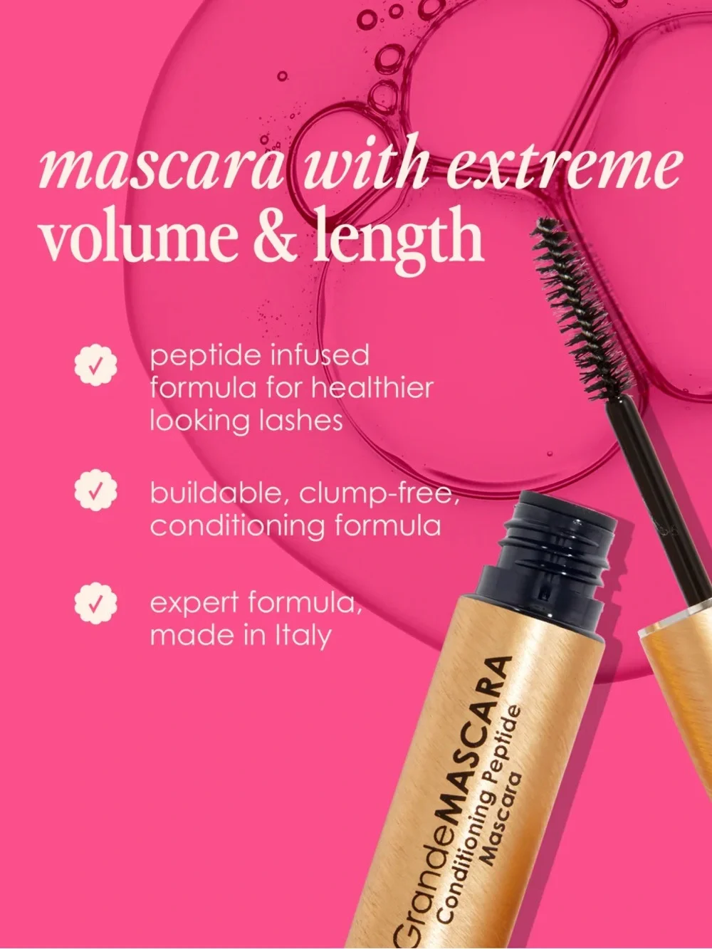 Grande Cosmetics / Peptide Conditioning Mascara / Black Noir